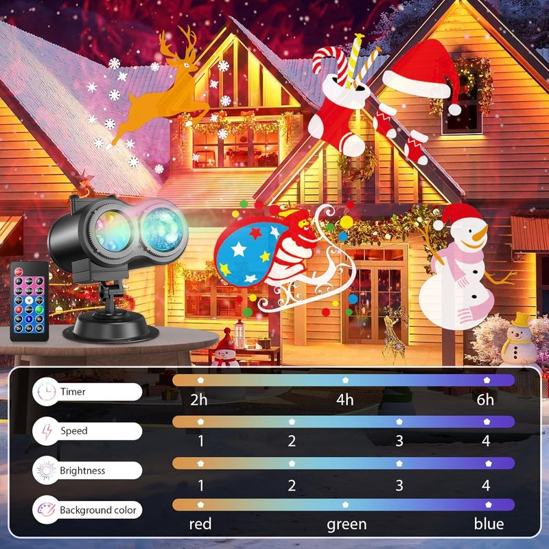 Fussion 4-Large Pattern Halloween Christmas Projector Lights Outdoor, 29 Effects Holiday Projector Light Outdoor 2 in 1 with Remote, Christmas Decorations Lighting for Outside Home Party House Decor - Image 5